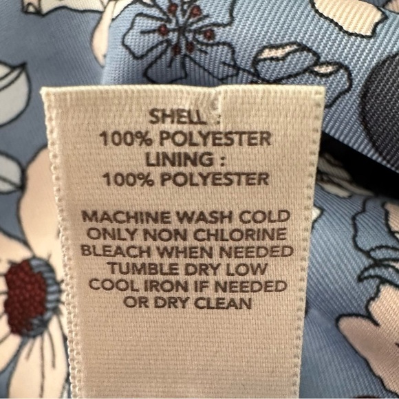 LOFT Floral Flutter Sleeve Spring Summer Knee Length Blue Dress Size XL - Picture 9 of 9